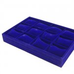 Displaydoos voor armbanden/horloges, velours, donkerblauw, 12 kussentjes Displaydoos voor armbanden/horloges, velours, donkerblauw, 12 kussentjes