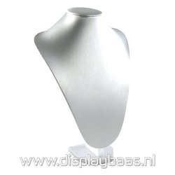 Buste, 34x24cm pu leer zilver rond