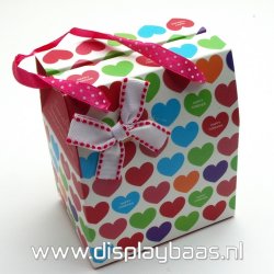 Cadeautasje, wit, hartjes, dik, hengsels, ZH07-04 (1 st.)
