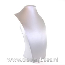 Buste, PU leer, zilver, breed model, 30x18 cm