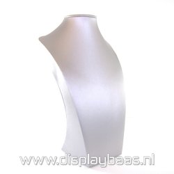 Buste, PU leer, zilver, breed model, 30x18 cm