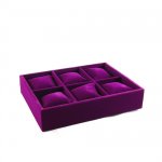 Displaydoos voor armbanden/horloges, velours, amethyst, 6 kussentjes Displaydoos voor armbanden/horloges, velours, amethyst, 6 kussentjes
