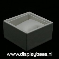 Displaydoos voor armbanden/horloges, PU leer, wit, 1 kussentje