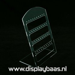 Oorbeldisplay, plexi, transparant, 20 paar oorbellen