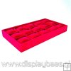 Displaydoos voor armbanden/horloges, velours, fuchsia, 15 kussentjes