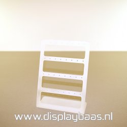 Oorbeldisplay, plexi, wit, 16 paar oorbellen