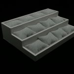 Displaydoos voor armbanden/horloges, pu leer, wit, velours grijze binnenkant, 3 verdiepingen 12 kussentjes Displaydoos voor armbanden/horloges, pu leer, wit, velours grijze binnenkant, 3 verdiepingen 12 kussentjes