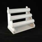 Armband display, liggend, PU leer, wit, 3 rollen Armband display, liggend, PU leer, wit, 3 rollen