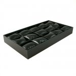 Displaydoos voor armbanden/horloges, pu leer, zwart, 15 kussentjes Displaydoos voor armbanden/horloges, pu leer, zwart, 15 kussentjes