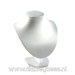 Buste, 22cm pu leer zilver rond