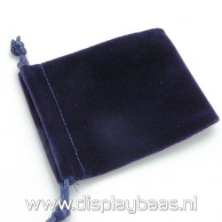 Velours buideltje, blauw, 5 x 7 cm (1 st.)