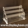 Armband display, plexi, transparant, liggend, 3 rollen