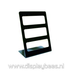 Oorbeldisplay, plexi, zwart, 15 paar oorbellen