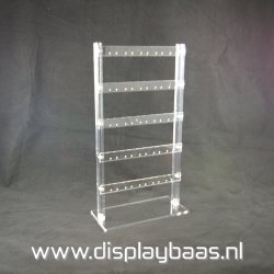 Oorbeldisplay, plexi, transparant, 25 paar oorbellen