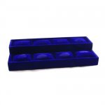 Displaydoos voor armbanden/horloges, velours, donkerblauw, 2 verdiepingen 8 kussentjes Displaydoos voor armbanden/horloges, velours, donkerblauw, 2 verdiepingen 8 kussentjes
