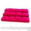 Displaydoos voor armbanden/horloges, velours, fuchsia, 3 verdiepingen 12 kussentjes