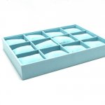 Displaydoos voor armbanden/horloges, velours, lichtblauw, 12 kussentjes Displaydoos voor armbanden/horloges, velours, lichtblauw, 12 kussentjes