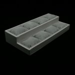 Displaydoos voor armbanden/horloges, velours, grijs, 2 verdiepingen 8 kussentjes Displaydoos voor armbanden/horloges, velours, grijs, 2 verdiepingen 8 kussentjes