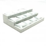 Displaydoos voor armbanden/horloges,velours, grijs, 3 verdiepingen 12 kussentjes Displaydoos voor armbanden/horloges,velours, grijs, 3 verdiepingen 12 kussentjes