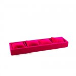 Displaydoos voor armbanden/horloges, velours, fuchsia, 4 kussentjes