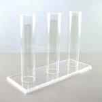 Armband display, plexi, transparant, staand, 3 rollen Armband display, plexi, transparant, staand, 3 rollen