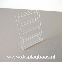 Oorbeldisplay, plexi, transparant, 20 paar oorbellen