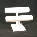 Armband display, achterelkaar, PU leer, wit, 2 rollen Armband display, achterelkaar, PU leer, wit, 2 rollen