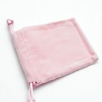 Velours buideltje, roze, 7 x 9 cm (1 st.)