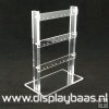 Oorbeldisplay, plexi, transparant, 12 paar oorbellen