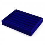 Ringendoos, velours, donkerblauw, open Ringendoos, velours, donkerblauw, open