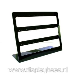 Oorbeldisplay, plexi, zwart, 27 paar oorbellen