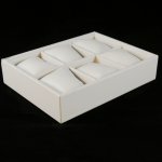 Displaydoos voor armbanden/horloges, pu leer, wit, 6 kussentjes Displaydoos voor armbanden/horloges, pu leer, wit, 6 kussentjes
