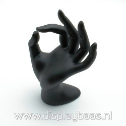 Ringdisplay, hand, zwart, plexiglas/velours (1 st.)