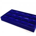 Displaydoos voor armbanden/horloges, velours, donkerblauw, 15 kussentjes Displaydoos voor armbanden/horloges, velours, donkerblauw, 15 kussentjes