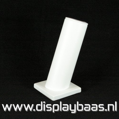 Armband display, schuin, PU leer, wit, 1 rol - Klik op de afbeelding om het venster te sluiten