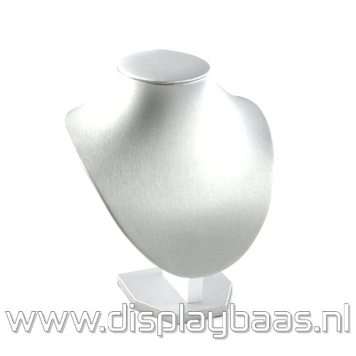 Buste, 22cm pu leer zilver rond - Klik op de afbeelding om het venster te sluiten