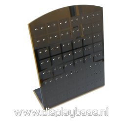 Oorbeldisplay, plexi, zwart, breed, 48 paar oorbellen