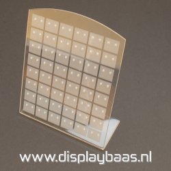 Oorbeldisplay, plexi, breed, transparant/frost, 48 paar oorbellen