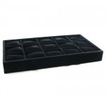 Displaydoos voor armbanden/horloges, velours, zwart, 15 kussentjes Displaydoos voor armbanden/horloges, velours, zwart, 15 kussentjes