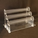 Armband display, plexi, transparant, liggend, 3 rollen Armband display, plexi, transparant, liggend, 3 rollen