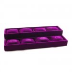 Displaydoos voor armbanden/horloges, velours, amethyst, 2 verdiepingen 8 kussentjes