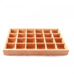 Vakjesdisplay, 24 vakjes, velours, peache Vakjesdisplay, 24 vakjes, velours, peache