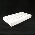 Displaydoos voor armbanden/horloges, pu leer, wit, 15 kussentjes Displaydoos voor armbanden/horloges, pu leer, wit, 15 kussentjes