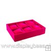 Displaydoos voor armbanden/horloges, velours, fuchsia, 6 kussentjes