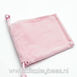 Velours buideltje, roze, 7 x 9 cm (1 st.)