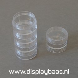 Stapelbare doosjes, rond, transparant (1 set)