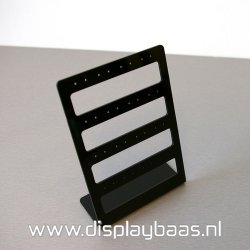 Oorbeldisplay, plexi, zwart, 16 paar oorbellen