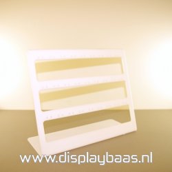 Oorbeldisplay, plexi, wit, 27 paar oorbellen