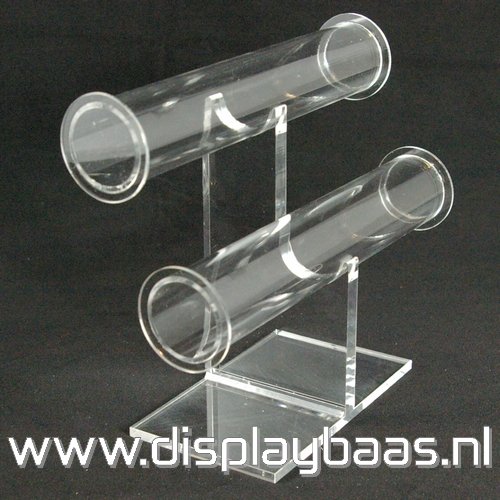 Armband display, plexi, transparant, liggend, 2 rollen - Klik op de afbeelding om het venster te sluiten