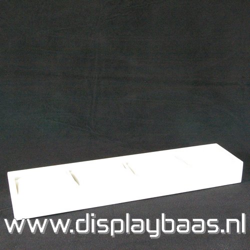 Displaydoos voor armbanden/horloges, pu leer, wit, 4 kussentjes - Klik op de afbeelding om het venster te sluiten